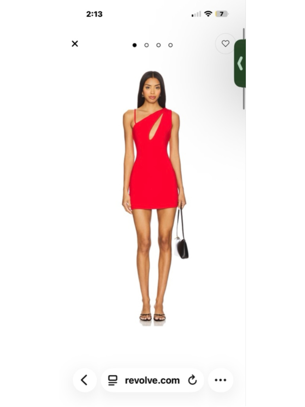 Women's h:ours Safia Red One Shoulder Mini Dress S
